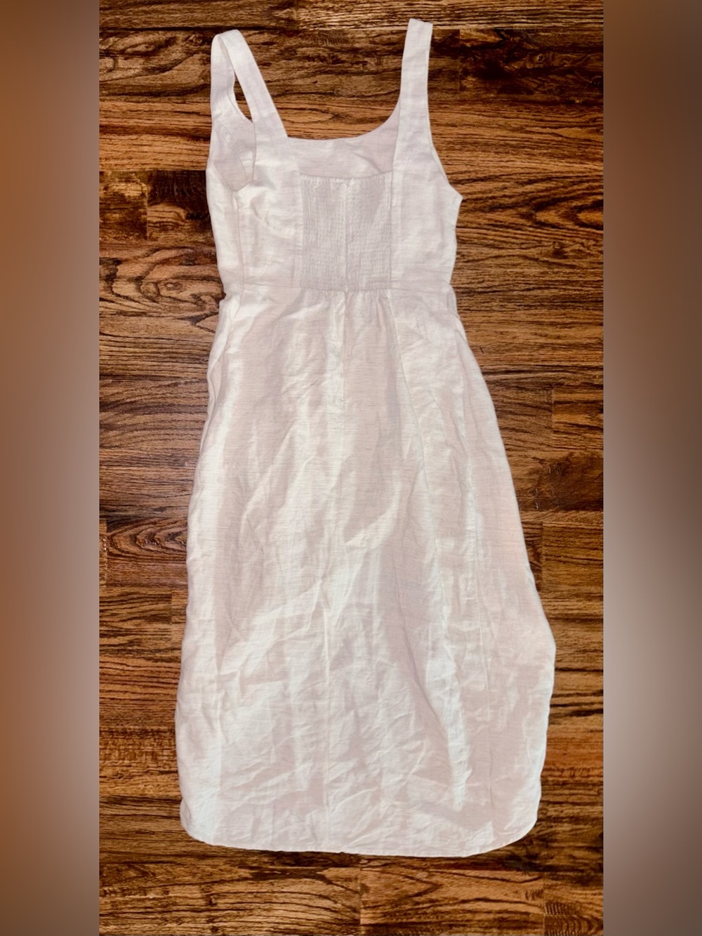 Wilfred linen-blend midi wrap dress “Saturn” natural beige cream, size 4, EUC - Picture 6 of 9